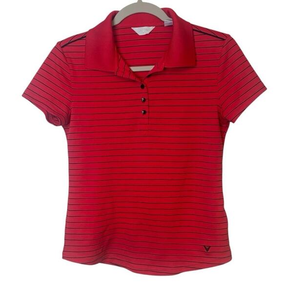 Callaway Red Striped Polo Shirt Women’s S Golf Activewear Performance - Picture 1 of 6